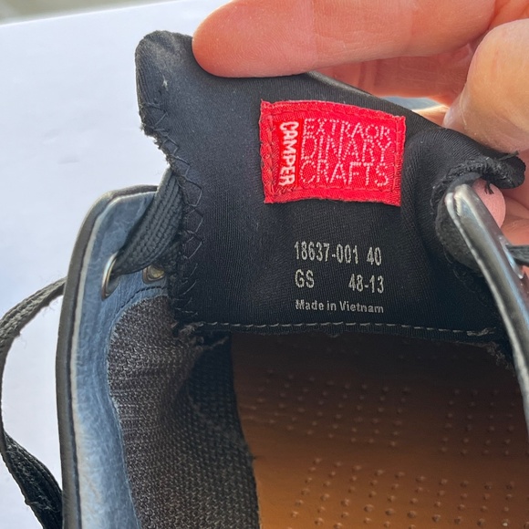 Camper Atom Work 18637-001 Men’s Blucher Black Calfskin Leather Shoes Size 7 US - Picture 8 of 12